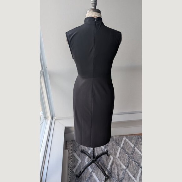 ZARA Sheath Black Sleeveless Midi Dress - Picture 2 of 4